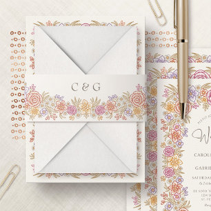 Autumn Fall Floral Invitation Belly Band