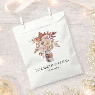 Autumn Fall Floral Terracotta Wedding  Favour Bag