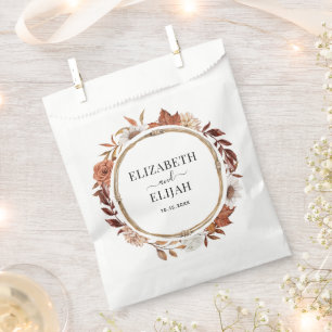 Autumn Fall Floral Terracotta Wedding Favour Bag