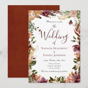 Autumn Fall Floral Wedding Invitation