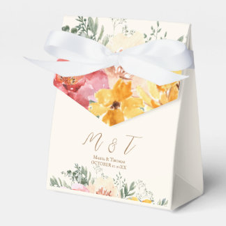 Autumn Fall Floral Wedding Monogram  Favor Box