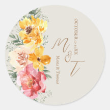 Autumn Fall Floral Wedding Monogram napkins
