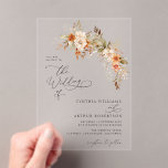 Autumn fall florals wedding acrylic invitations<br><div class="desc">autumn bohemian fall floral wedding invite. You can personalize the invitation with your names and wedding details,  including the date,  time,  and location.</div>