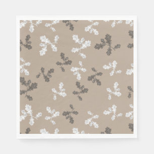 Autumn Fall Foliage Leaves Brown Pattern Napkin