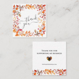 Autumn Fall Foliage Orange Red Square Business Card