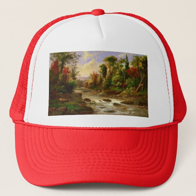 Autumn Fall Forest River Robert Duncanson Destiny Trucker Hat (Front)