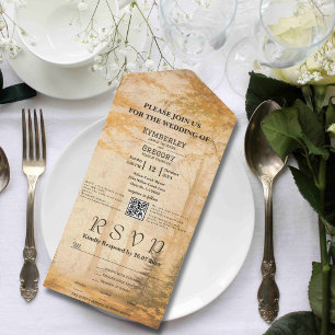 Autumn Fall Forest Watercolor Style QR Code All In One Invitation