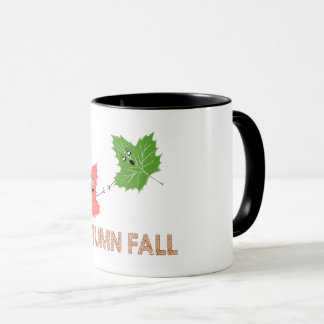 Autumn Fall Funny Maple Leaf Joke Cartoon Design Mug