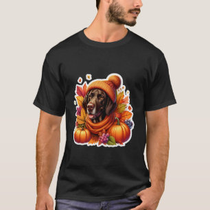 Autumn Fall German Shorthaired Pointer Dog Pumpkin T-Shirt