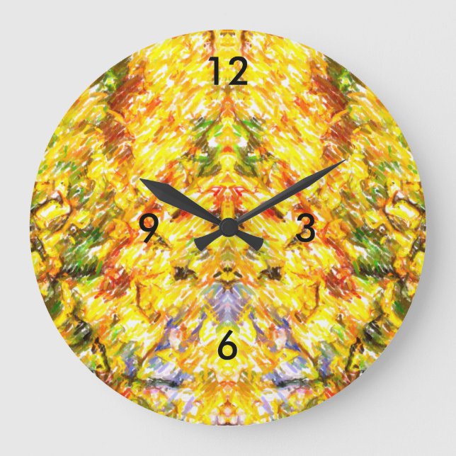 Autumn Fall Gold Large Clock (Front)