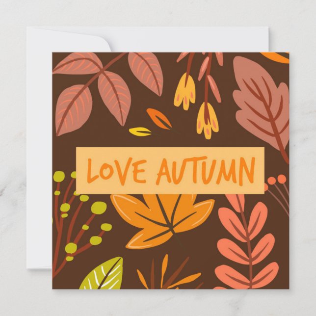 Autumn Fall Greeting Flat Card (Front)