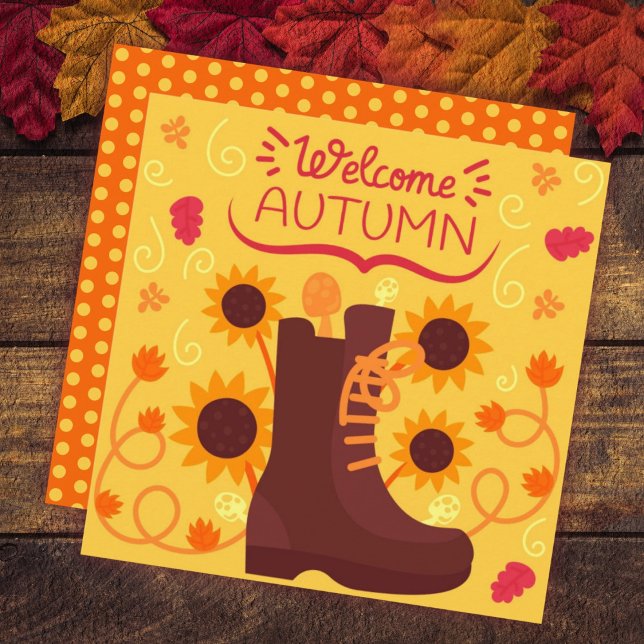 Autumn Fall Greeting Flat Card (Creator Uploaded)
