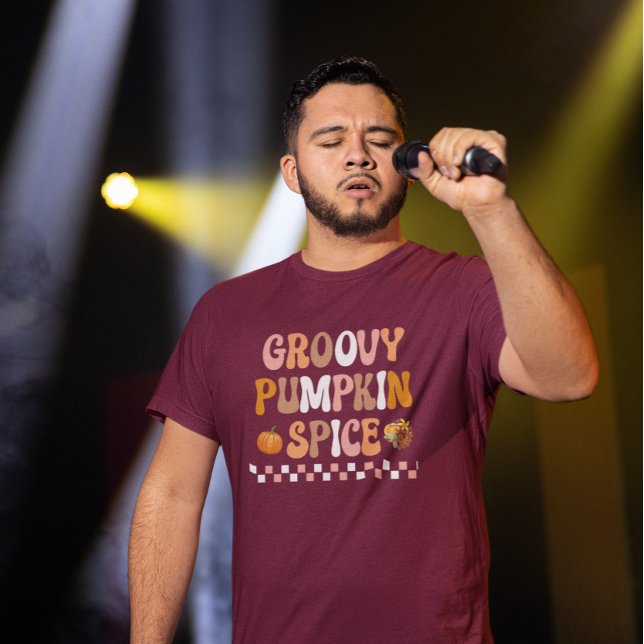  Autumn Fall-Groovy Pumpkin Spice Design T-Shirt (Creator Uploaded)