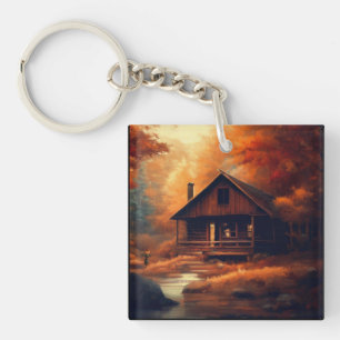 Autumn/Fall/Halloween/rustic painting Keychain