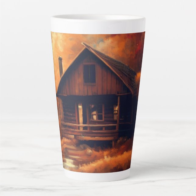 Autumn/Fall/Halloween/rustic painting Latte Mug (Front)