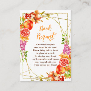Autumn Fall Harvest Baby Shower Book Request Enclosure Card