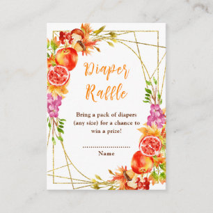 Autumn Fall Harvest Baby Shower Diaper Raffle Enclosure Card