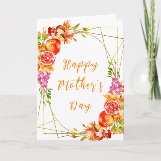 Autumn Fall Harvest Happy Mother's Day Card (Front)