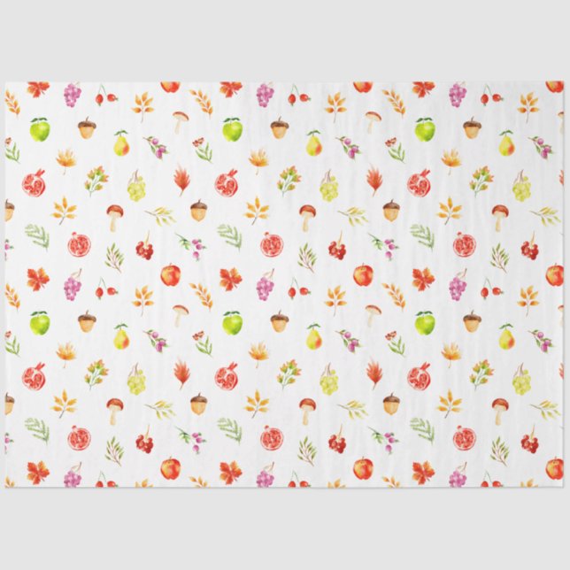 Autumn Fall Harvest Pattern Tissue Paper (Front)