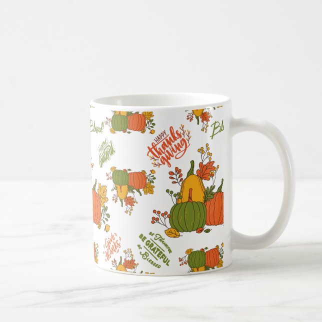 Autumn Fall Harvest Thanksgiving Coffee Mug (Right)