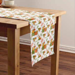 Autumn Fall Harvest Thanksgiving Short Table Runner