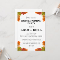 autumn fall housewarming invitations