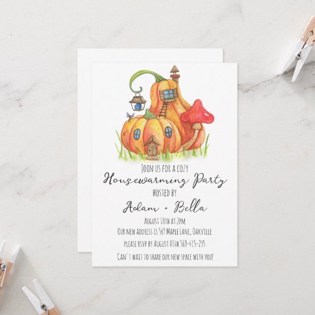 autumn fall housewarming invitations (Front/Back In Situ)