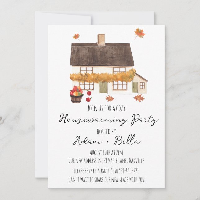 autumn fall housewarming invitations (Front)