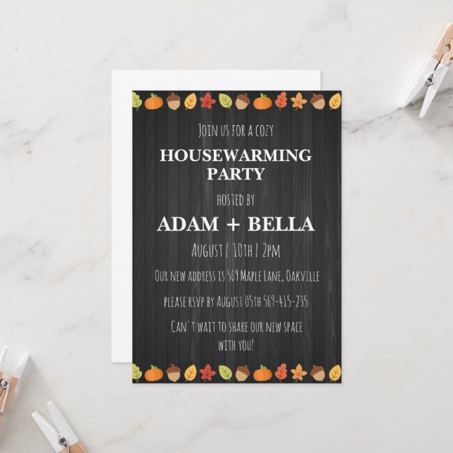 autumn fall housewarming invitations (Front/Back In Situ)