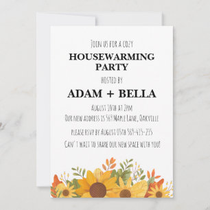 autumn fall housewarming invitations