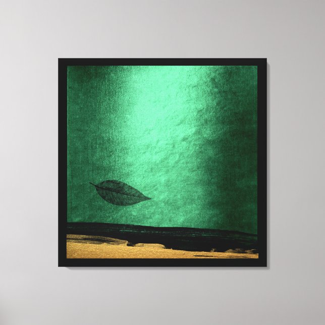 Autumn Fall Impressions Gold Black Painting Canvas Print (Front)