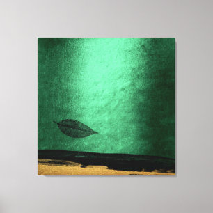 Autumn Fall Impressions Gold Black Painting Canvas Print