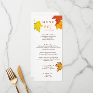 Autumn Fall in Love Wedding Menu