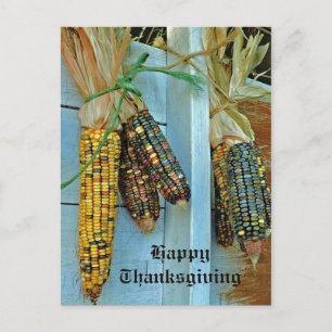 Autumn Fall Indian Corn  Holiday Postcard