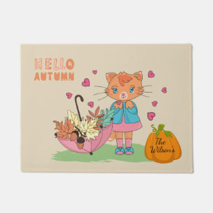 Autumn Fall Kitty Doormat