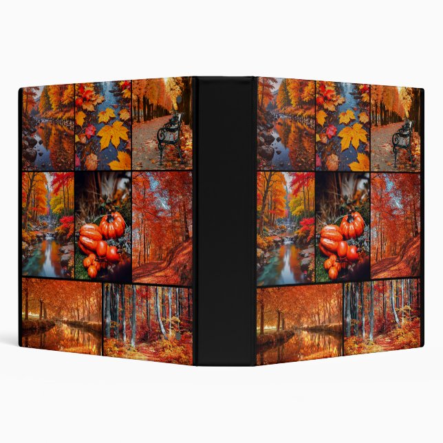 Autumn Fall Landscape Photo Collage Art Binder (Background)