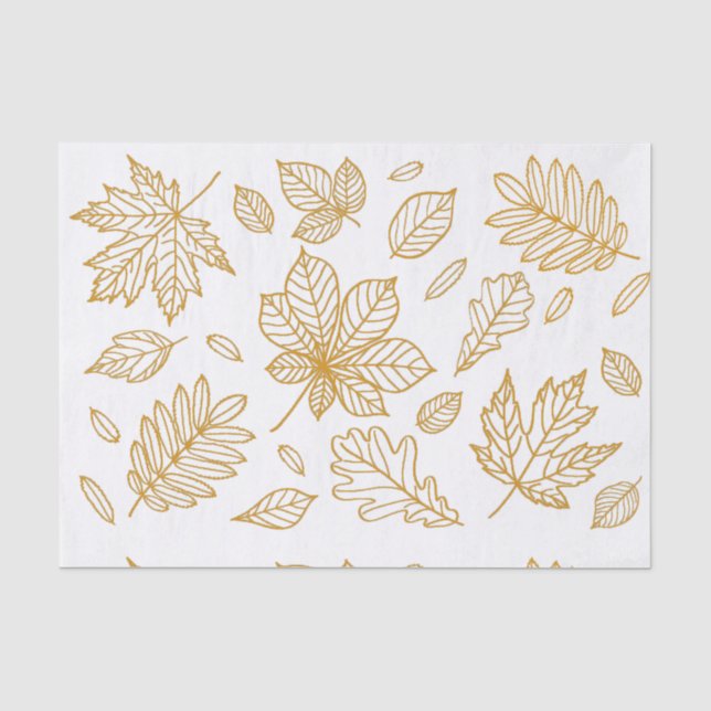 Autumn Fall Leaf Print Tissue Paper (Front)