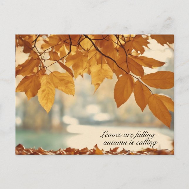 Autumn Fall Leaf Scenery Holiday Postcard (Front)
