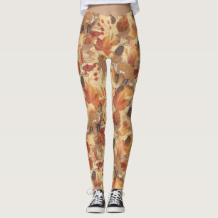Autumn fall leaves and berries leggings