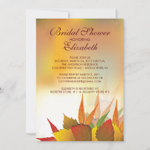 Autumn Fall Leaves Bridal Shower Invitation