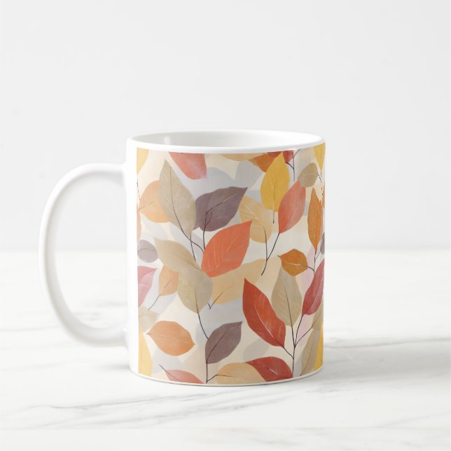 Autumn Fall Leaves Coffee Mug (Left)