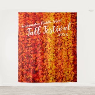 Autumn Fall Leaves   Custom Party Backdrop Tapestry