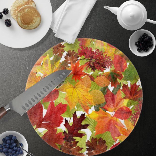 Autumn Fall Leaves Cutting Board (Autumn Fall Leaves Cutting Board by Looly Elzayat
)