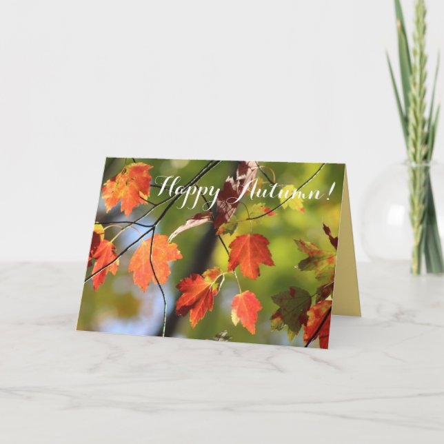 Autumn Fall Leaves Foliage Greeting Card (Front)