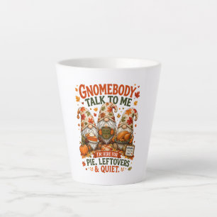 Autumn Fall Leaves Introvert Gnomes Thanksgiving Latte Mug