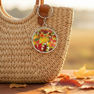 Autumn Fall Leaves Keychain