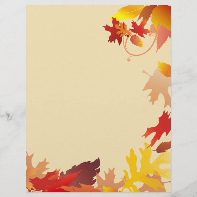 Autumn Fall Leaves Letterhead (Front)