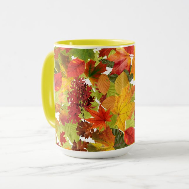 Autumn Fall Leaves Mug (Front Left)
