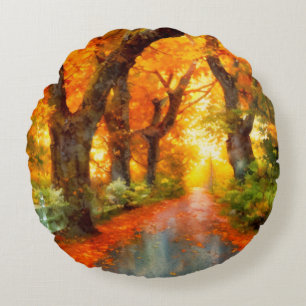 Autumn/Fall/Leaves/nature Round Pillow