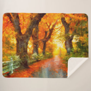 Autumn/Fall/Leaves/nature  Sherpa Blanket